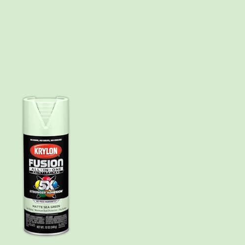 Image of Krylon Fusion All-In-One Adhesive Spray Paint for Indoor /Outdoor Use, 12 oz, Sea Green