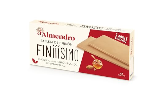 El Almendro, Turrón Finissimo Blando, Dulce Navideño, Turrón Tradicional de Navidad, Aromas, Colorantes ni Aceite de Palma, 160 Gramos