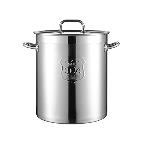 HOTTHWXX Marmite, Grande Marmite INOX (avec Couvercle), Marmite Traiteur à Soupe de Qualité Commerciale, Adaptée à Tous Les Poêles (Size : 20cm*20cm(5L))