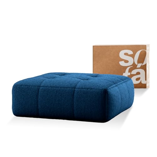 Sofá na Caixa modular 1 lugar em Boucle (Azul, Chaise)