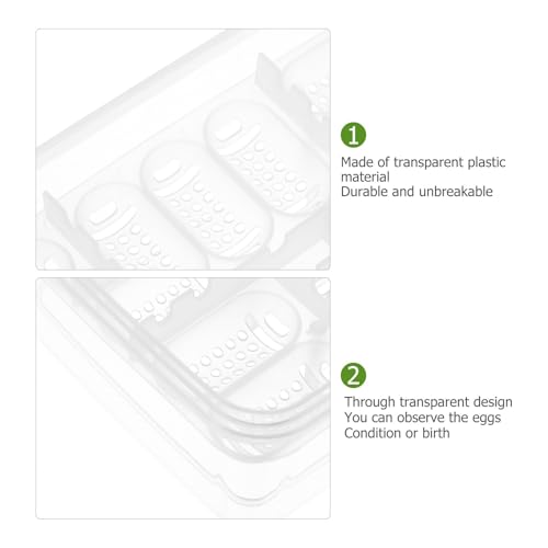 Caja de incubación de reptiles de plástico resistente para almacenamiento de huevos 4