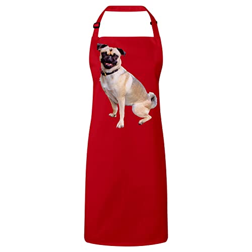 Tablier cuisine carlin rouge : accessoire mignon pour vos moments de cuisine en famille