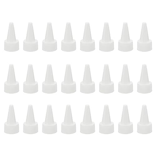 Patikil Girar Botella Tapas, 24 Uds 24 410 Estrujar Botella Tapa Reemplazo Tapas Para Clavijaamento Dispensador Botellas Dispensador Tapas Pintura Botellas, Blanco