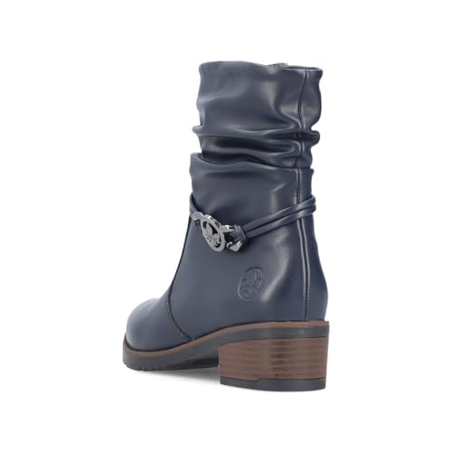 Rieker Damen Klassische Stiefeletten Y0572, Frauen Stiefeletten,halbstiefel,Kurzstiefel,uebergangsschuhe,uebergangsstiefel,blau (14),39 EU / 6 UK