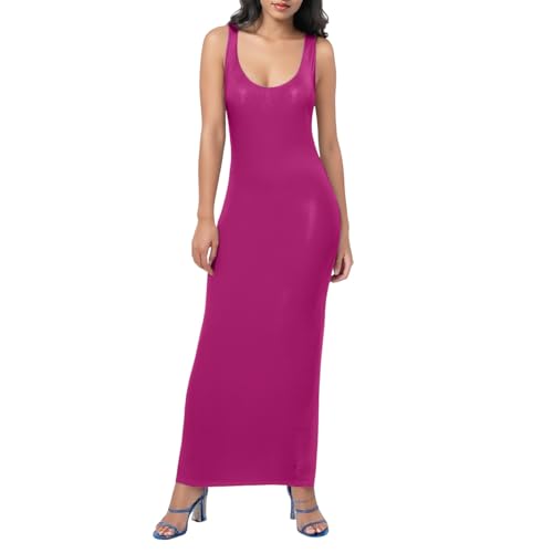 Vestido falda larga de diseño sexy entallado y color sólido de moda