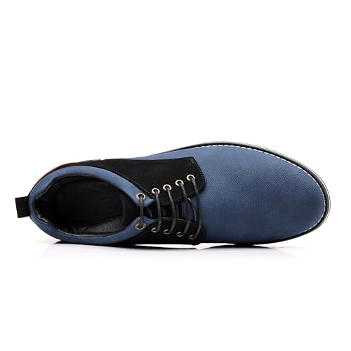 Mens Dress Sneakers Wide Comfortable Casual Dress Shoes Oxford Lace-up Business Casual Walking Dress Shoes for Men Size 8wide -Blue4
