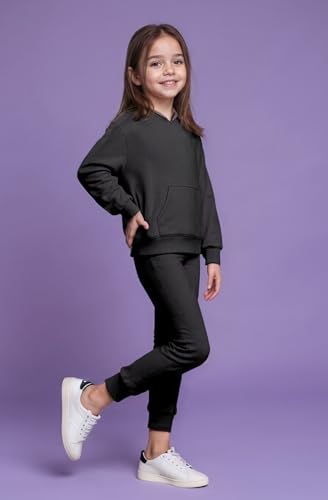 SELINK Kids Sweatsuit for Girls and Boys 2 Piece Tracksuit Set with Hooded Sweatshirt and Jogger Sweatpants4