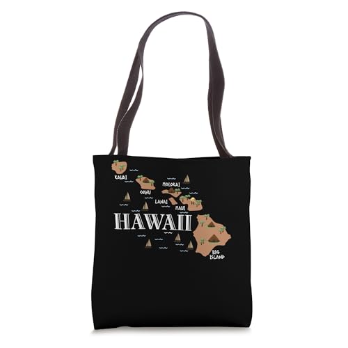 Hawaiian Islands Map Vintage Tote Bag