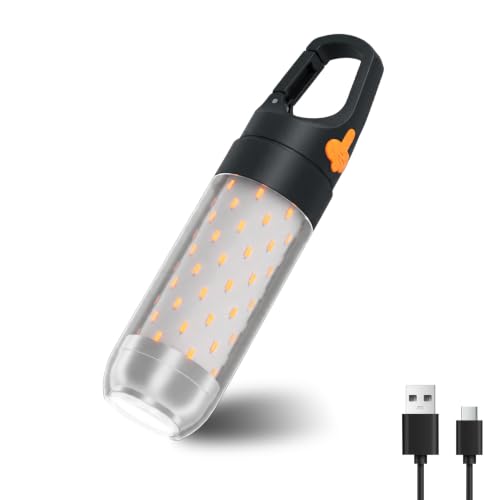 FIELDSPARK LEDランタン 充電式 懐中電灯 小型 2WAY 5モード 防滴 フック付 1500mAh ブラック