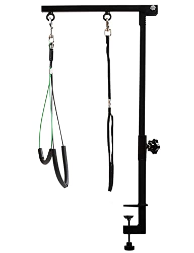Breeze Touch Dog Grooming Arm with Metal Clamp - 35" Dog Grooming Table Arm, Dog Grooming Hammock Stand with Loop Noose for Small & Medium Dogs Nail Clipping, 2022 Upgrade Design