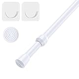 AIZESI 1pcs Tension Curtain Rod Spring Tension Rod Short Curtian Rods No Drilling Expandable Spring Loaded Curtain Tension Rod Adjustable 26 to 39 inch,Best Use Range 28 to 36 inch，White