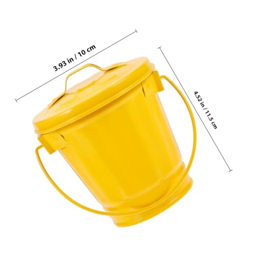 Contenedor de basura para coches de metal pequeño bote retro para eliminar desorden en ruta 6