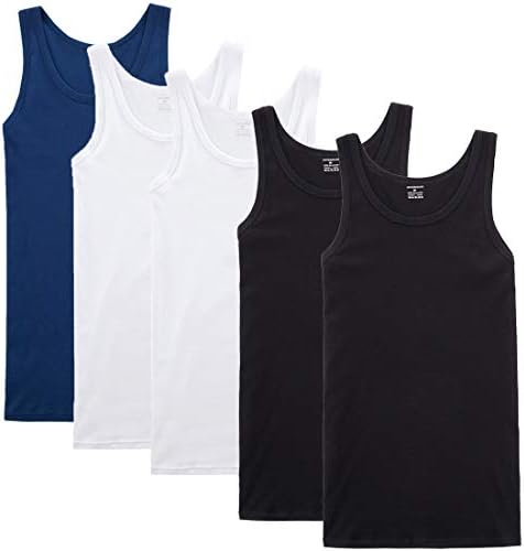 NUOZA Unterhemd Herren 3/5er Pack 100% Baumwolle Tank Top Ärmellos | Angenehm weich, atmungsaktiv, feuchtigkeitsabsorbierend, als Unterhemd oder Oberteil tragbar, etikettloses Desi