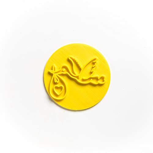 The Cookie Cutter Hub Cute Baby Stork Embosser/Stamp for Cupcakes Fondant Icing Clay Cake Baking Decoration