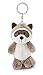 NICI- Portachiavi Orsetto lavatore Rauly Raccoon 10cm, Colore Grigio/Bianco, 10 cm, 47331