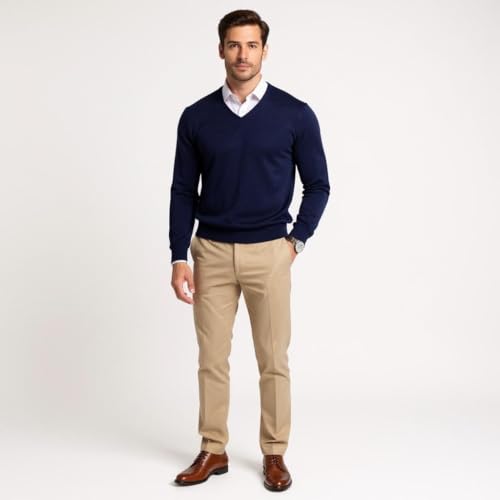 | Premium Merino Wool Sweater - Gentleman | Woolmark Certified | V Neck2