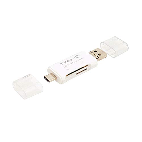 BFHCVDF Lettore di schede OTG Type-C USB 3.0 USB A Combo Micro USB a TF SD Card Reader Bianco