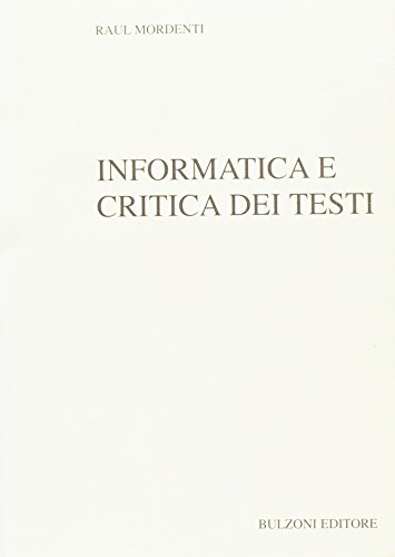  Informatica e critica dei testi
