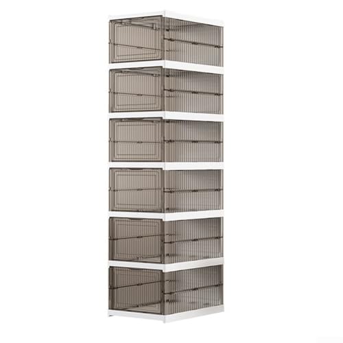 Advokingtap Cajas de almacenamiento transparentes para zapatos, apilables, plegables, ahorran espacio, organizador para tenis, zapatillas, calzado, hogar, armario, debajo de la cama, 3/6 capas (B)