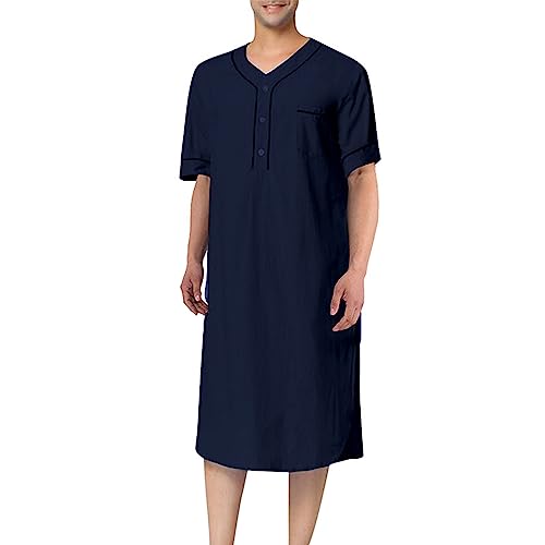 Chemise de nuit pour hommes douce en coton haut de gamme confortable M