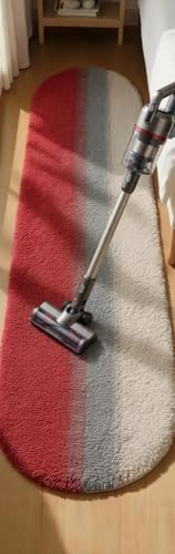 Image of Fluffy Silky Micro Fiber Polyster Carpet /Runner for Bedroom, Study Room, Playing Room, Guest Room ETC. 2x4 Feet, (Maroon and Ivory Center Grey Line)