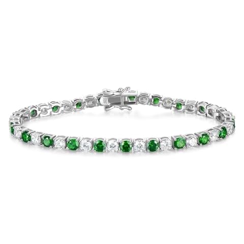FANCIME May Birthstone Emerald Tennis Bracelet Cover