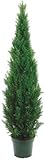 One 4 Foot Outdoor Artificial Cedar Topiary Tree Indoor or Outdoor Potted Plant