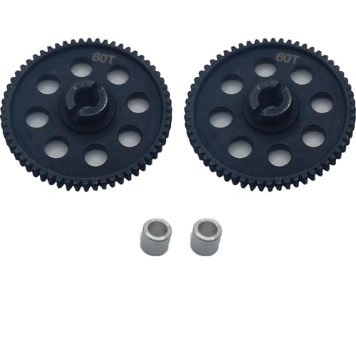 ADORLY 2Pcs Hard Steel Super Main Gear 0.5module 60 Tooth for 1/18 Traxxas Latrax Rally LaTrax SST LaTrax Teton Upgrade Parts