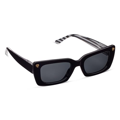 Peepers by PeeperSpecs Women's Skipper Bifocal Sunglasses Rectangular, Black, 1.50 + 1.52