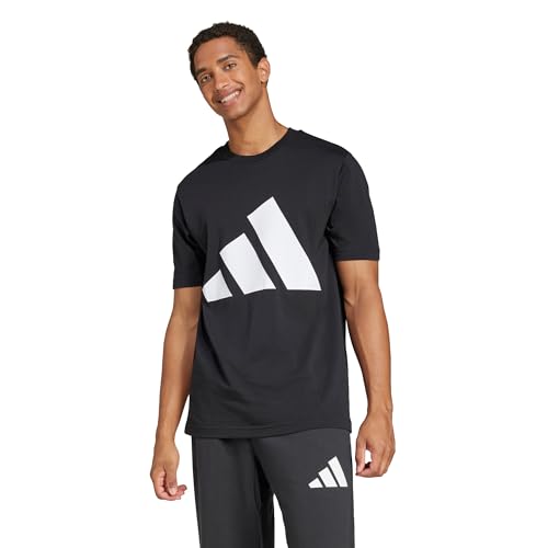 adidas Herren Essentials Big Logo Single Jersey Shirt, Black/White, S – Ansicht 2