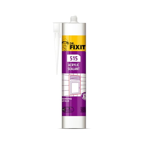 Dr. Fixit White Acrylic Sealant 450g Multipurpose Gap Filler for Sinks Tubs Windows & more. 30-min Drying Time. Ideal Economical Solution for Sealing Cracks & Gaps at home