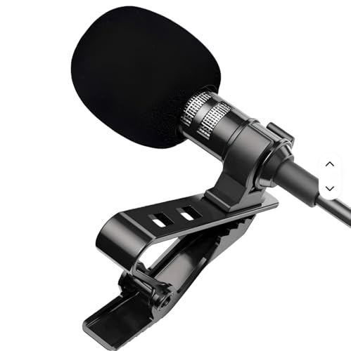 Image of skysia 3.5mm Lapel Microphone for Video Recording | Collar Mic for All | Wired Mini Mic for YouTube, Reels, Interviews | Small Mike for Android, DSLR, iOS Black (Pack of 1)