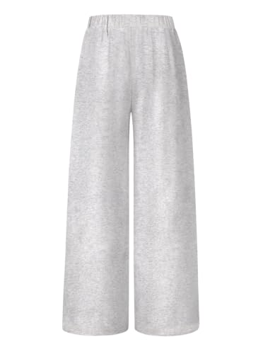 Image of Girls Wide Leg Sweatpants Baggy Pants with Pockets | Elastic Waistband, Side Pockets, Relaxed Silhouette, for School, Travel and Everyday Casual Wear