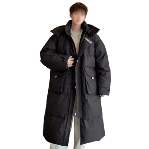 Thick Warm Korean Version Of Loose Lovers Coat Youth Hooded In The Long Down Jacket Male Winter