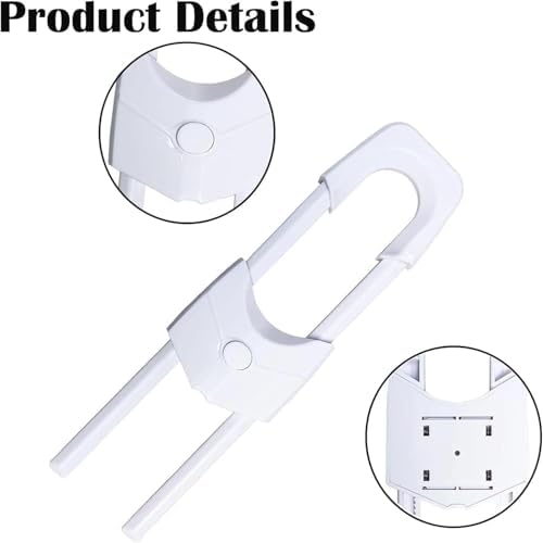 Aputue Çocuk Emniyet Dolap Kilitleri, 4 Parça Dayanıklı Ayarlanabilir U Şeklinde Bebek Güvenlik Kilitleri, Dolap, Mutfak, Çekmece, Buzdolabı ve Dolap Kapıları İçin Kolay Kullanım - Görsel 3