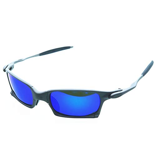 Top Sports Squared Sunglasses Polarized Alloy Metal Frame Iridium Mirror Riding