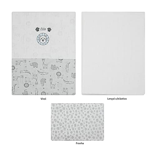 Papi Textil Jogo De Berço Papi Compose Tam Americano C/Vira Bordada Contem 03 Peças