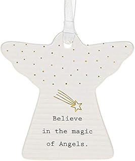 Joe Davies Thoughtful Words Ceramic Guardian Angel Believe in the Magic of Angels Gift Boxed 8x8cm