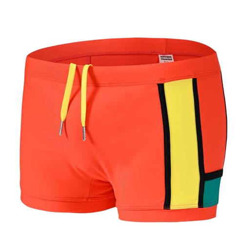 ZONBAILON Mens Swim Trunks with Front Pad Pocket Bathing Suit Swimwear Brief Square Leg Board Short S-2XL