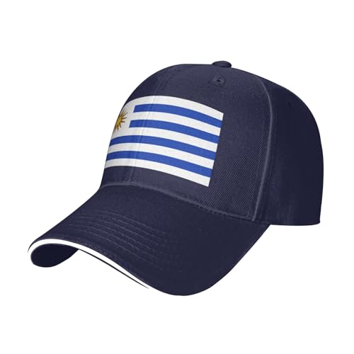 SSIULUS Casquette drapeau de l'Uruguay, casquette de camionneur, casquette de baseball avec snapback, parfaite pour l'été, le golf, Bleu marine, taille unique