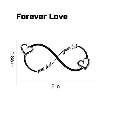 Set Of 4 Fake Tattoos,Love Tattoo,Custom Tattoos Temporary, Möbius Ring,Personalized Waterproof Fake Custom Name Tattoo Body Sticker For Women & Man 2In #TOP2