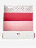 Vertbaudet Fahrbares Bücherregal ,,Schmetterlinge weiß/rosa ONE Size