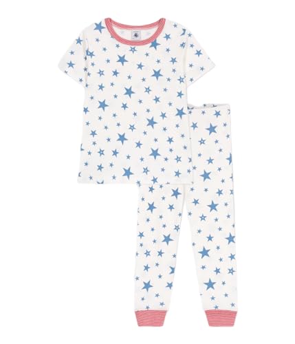 Petit Bateau Boy's A0d6z Sleepsuit, White/Blue, 4 years