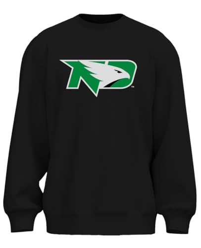 Venley NCAA Officially Licensed Apparel University of North Dakota UND Fighting Hawks Gameday Logo Unisex PPNDU005 Sweatshirt North Dakota01S Black Small