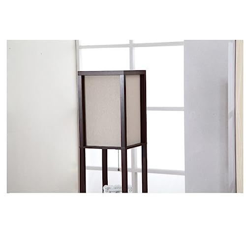 Lámpara de pie para sala de estar y dormitorio con estantería de madera elegante 4