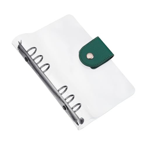 Classeur A6 transparent pour agenda rechargeable à 6 anneaux sous couverture PVC souple bleue