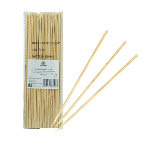 JADE TEMPLE Bambusspieße, 20 cm lang, für den einmaligen Gebrauch, 100 Stück pro Vorteilspackung...