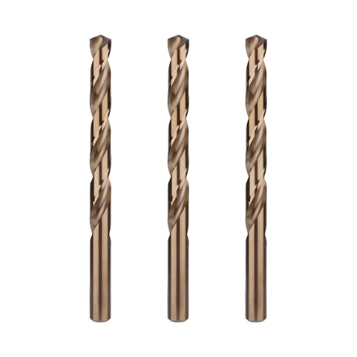 1/2 Inch Cobalt Drill Bit Set, M35 Jobber Length Twist Drill Bits, 3 Pieces