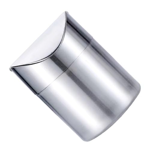 Caneca de basura pequeña de acero inoxidable para escritorio miniatura 4
