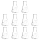 PATIKIL Erlenmeyer-Kolben, 10 Stück 50 ml Schmale Mundgraduierte Kolben aus Borosilikatglas mit aufgedruckter Graduierung für Labor, Experiment, Chemie, Wissenschaftsstudium